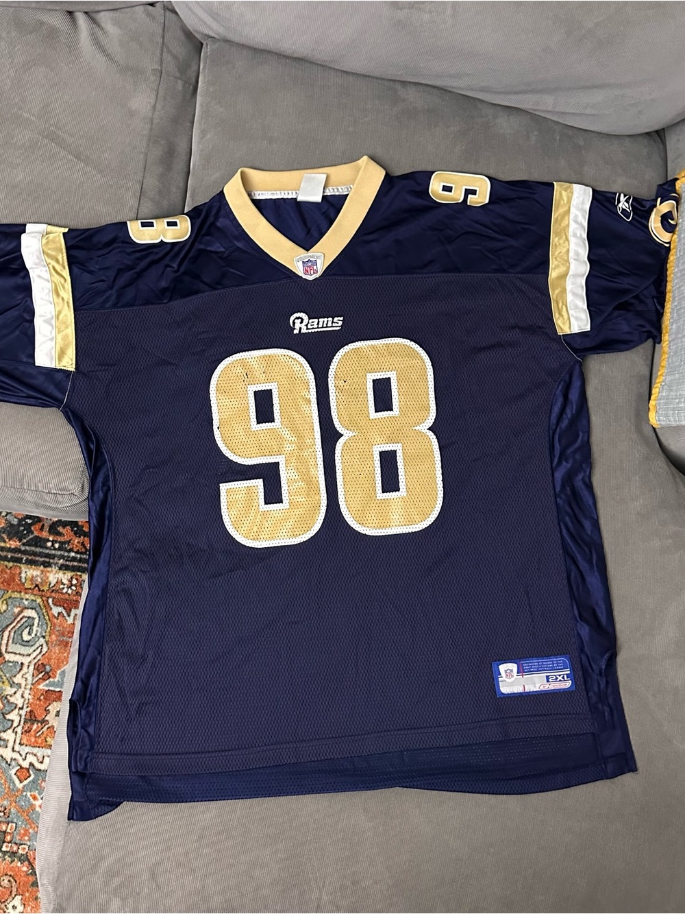 VTG Reebok NFL St Louis Rams Grant Wistrom #98 Football Jersey Men's Size XXL